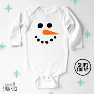 Snowman Face Christmas Baby Onesies® Brand Bodysuit - BL2648