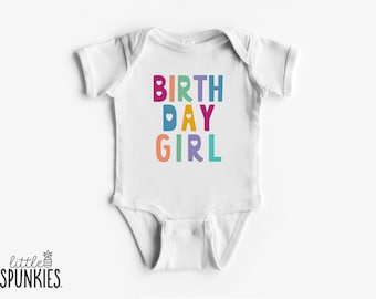 Baby Girl Birthday Onesies® Brand: BIRTH DAY GIRL Party Graphic Tee - PL16743