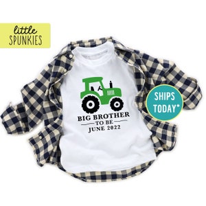 Big Brother Tractor Shirt, Pregnancy Announcement Graphic Tee, New Big Brother To Be T-Shirt (TRACTOR BIG BROTHER)