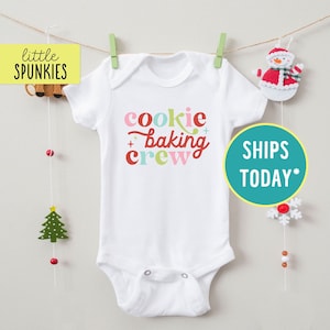 Cookie Baking Crew Infant Onesies® Brand, Family Matching Shirts, Christmas Cookies Graphic Baby Onesies® Brand