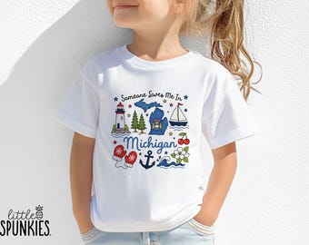 Someone Loves Me in Michigan Shirt: Long Distance Family Reunion T-Shirt - ML13437