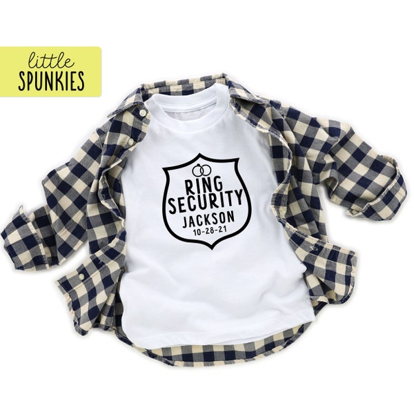 Ring Security Shirt, Boy Wedding Gift, Ring Bear Shirt, Custom Name Toddler Youth Tee (RING SECURITY)