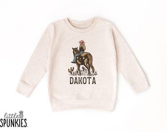 Cowgirl with Custom Name Sweatshirt: Country Western Sweater for Girls - BBL28176