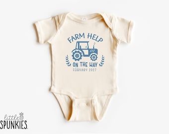 Farm Help on the Way Onesies® Brand: Custom Farming Baby Announcement - OL15679