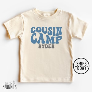 Retro Camping Shirt for Kids, Cousin Camp Toddler Graphic Tee, Summer Vacation Matching Cousins T-Shirt - YL25847