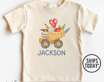 Personalized Dump Truck T-Shirt: Custom Name Back to School Shirt  - WL23717