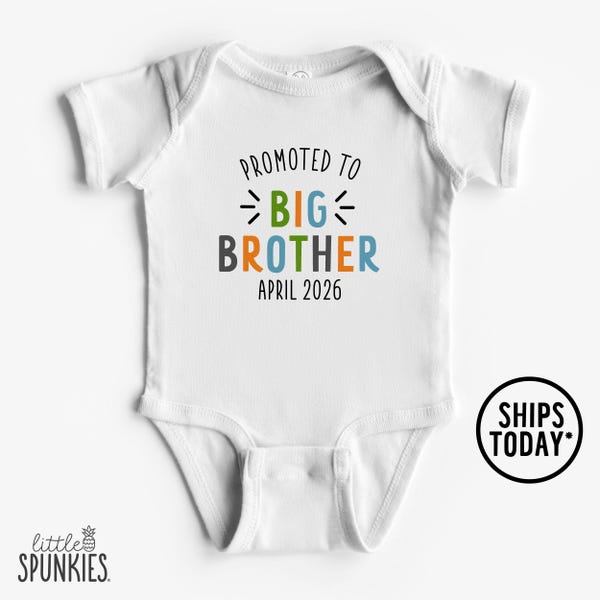 Promoted to Big Brother Onesies® Brand: Pregnancy Announcement Baby Bodysuit - RL19086