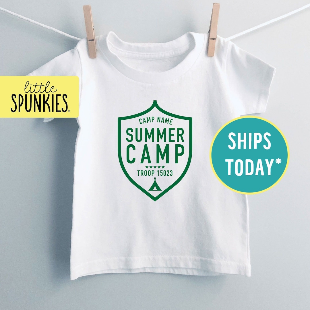 Summer Day Camp Shirt for Kids, Personalized Camping Toddler Tshirt