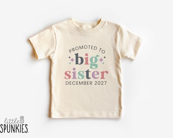 Personalized Sibling Reveal T-Shirt: Cotton Candy Promoted to Big Sister T-Shirt - RL19014