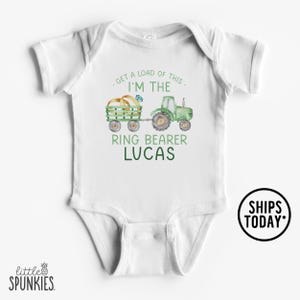 Tractor Ring Bearer Onesies® Brand: Baby Boy Farm Wedding Outfit - AAL27962