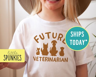 Kids Future Vet Tee, Future Veterinarian Toddler Graphic Tee, Dog Lover Gifts for Kids