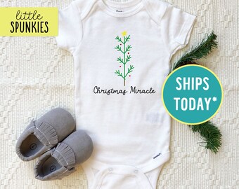 Christmas Miracle Baby Onesies® Brand, Cute Holiday Onesies® Brand, Pregnancy Announcement Ideas