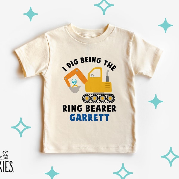 Construction Wedding Shirt for Boys: I Dig Being the Ring Bearer T-Shirt - AAL27965