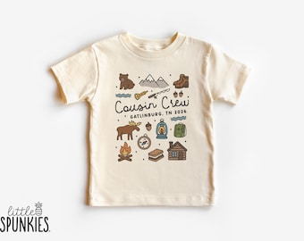 Personalized Family Vacation Shirts:  Cabin Cousin Crew Coquette Doodles T-Shirt - YL26054