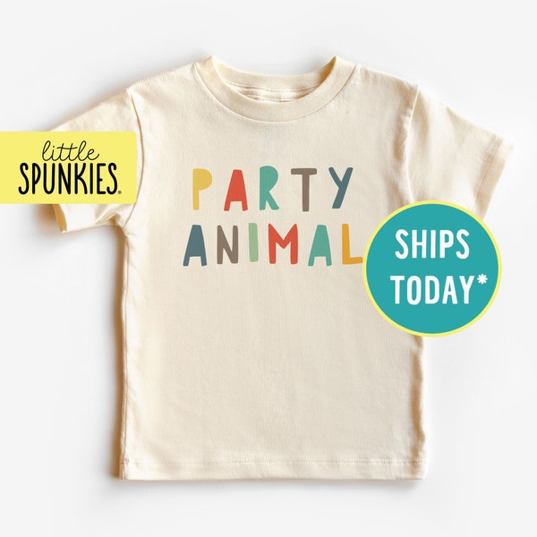 Party Animal Toddler Shirt, Animal Birthday Birthday T-Shirt, Natural Graphic Tee