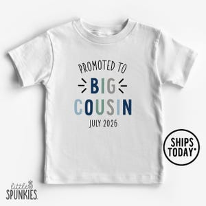 Cousin To Be Graphic Tee, Promoted to Big Cousin Toddler Tee, Toddler Boy Big Cousin Announcement Shirt - RL19156