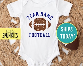 Personalized Football Team Onesies® Brand, Custom Football Onesies® Brand, Fall Sports Graphic Tee for Kids  (TEAM NAME w/ FOOTBALL)