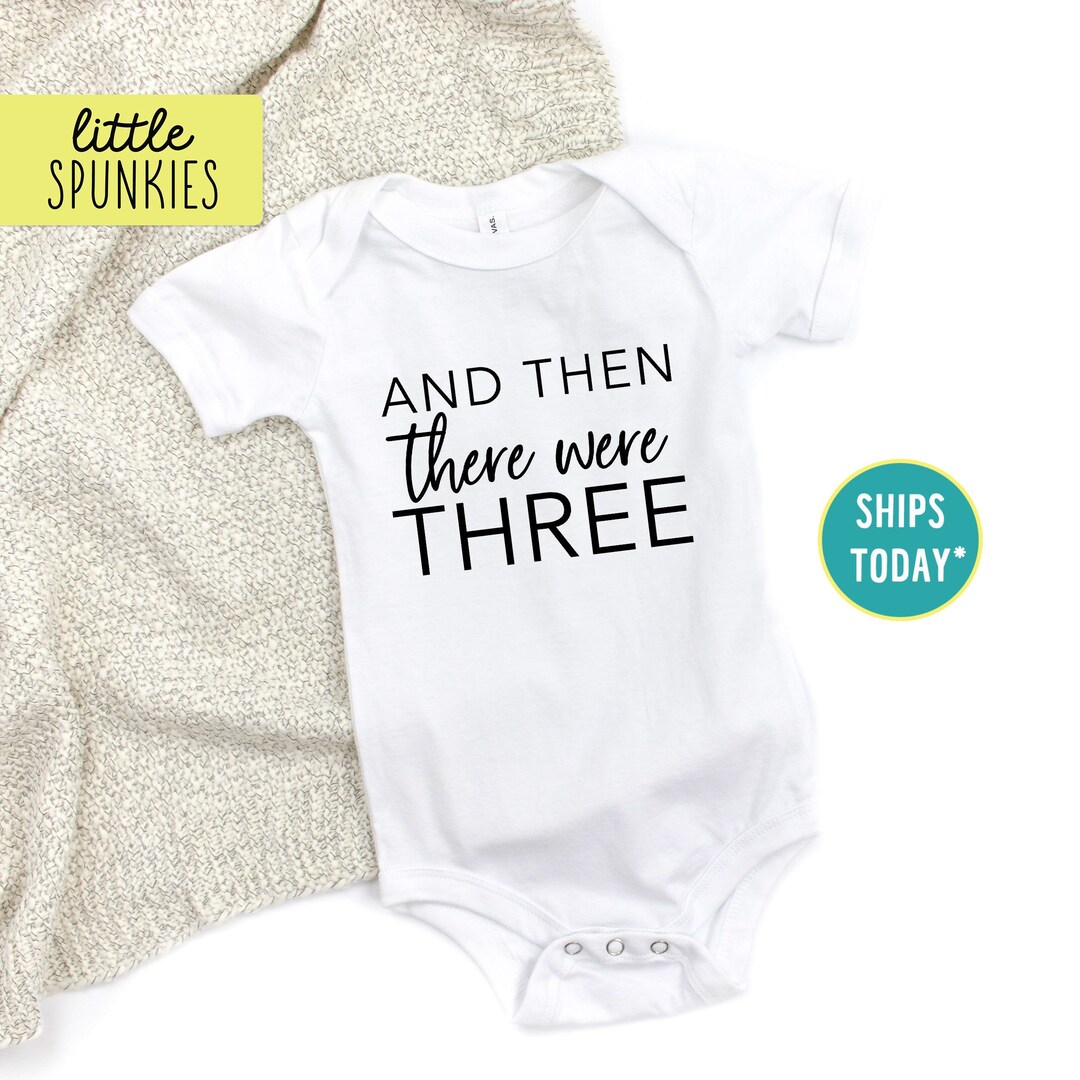 Baby Reveal Onesies® Brand and Then There Were Three Onesies® Etsy