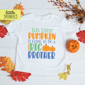 Fall Big Brother Announcement Shirt, This Little Pumpkin is Going to be a Big Brother Toddler Tee, Cute Fall Graphic Tee