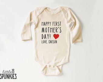 Happy First Mother's Day Natural Onesies® Brand: Gift for New Mom - RL19196