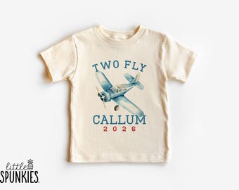 Two Fly Airplane Birthday Shirt: Personalized Second Birthday Plane T-Shirt - PL16950