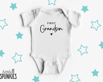 First Grandson Onesies® Brand: Baby Announcement Reveal for Grandparents - OL15694