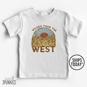 Wilder than the West Graphic T-Shirt, Trendy Western Shirts for Kids, Cute Desert Toddler Graphic Tee - BBL28230