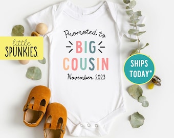 Promoted to Big Cousin Onesies® Brand, Girl Cousin Announcement Shirt, Kids Graphic Tees (PROMOTED to BIG COUSIN - Girl)