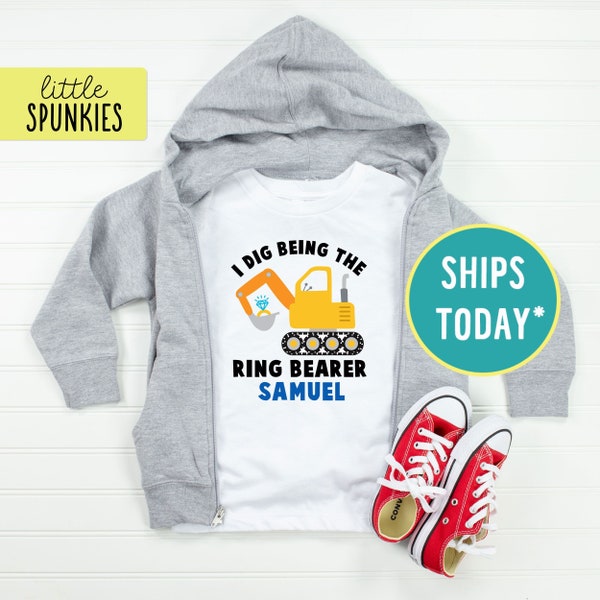 I Dig Being the Ring Bearer Shirt, Custom Wedding T-Shirt, Personalized Toddler Youth Tee (I DIG BEING the Ring Bearer)