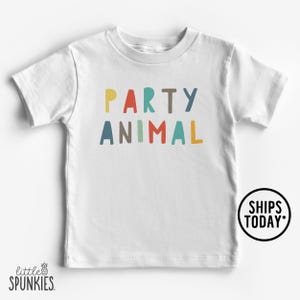 Funny Animal Shirt for Kids, Party Animal T-Shirt, Zoo Birthday Themed Graphic Tee - NL14520