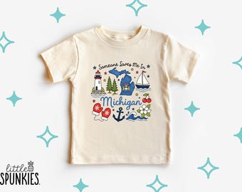 Someone Loves Me in Michigan Graphic Tee: Gift for Grandchild - ML13437
