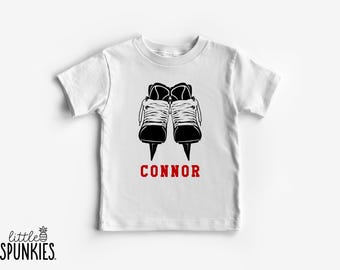 Personalized Hockey Skates with Name Toddler Tee: Custom Kids Sport Shirt - XL24899
