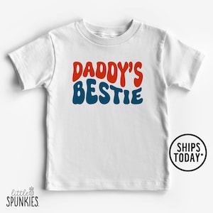 Retro Daddy&#39;s Bestie T-Shirt, Father&#39;s Day Toddler Tee, I Love Dad Graphic Tee - RL19164