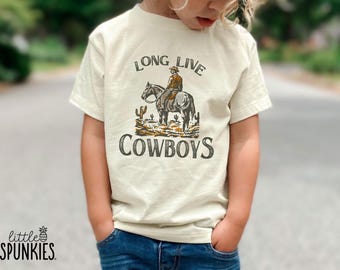 Long Live Cowboys Graphic Tee: Retro Horse Ranch Toddler Shirt - BBL28215