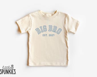 University Letters Big Bro Graphic Tee: Custom Est Year Brother Shirt - RL18958