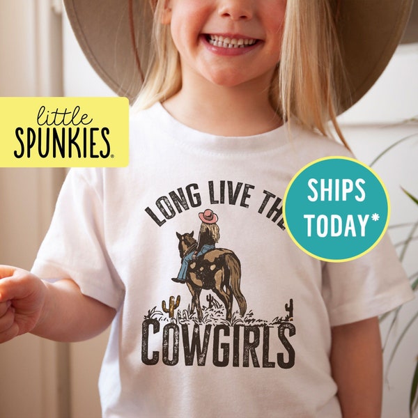 Country Graphic Tee for Girls, Long Live the Cowgirls T-Shirt, Cute Western Shirt for Kids