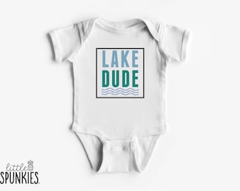Lake Dude with Waves Onesies® Brand: Boating Baby Bodysuit for Boys - YL25904