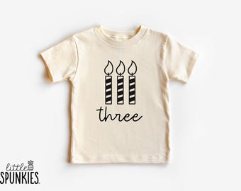 Three Birthday Candles Shirt: 3rd Birthday Party Outfit - PL16860