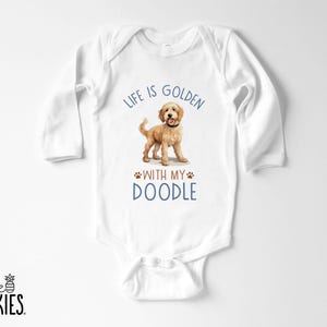 Goldendoodle Dog Owner Infant Shirts, Life is Golden with My Doodle Onesies® Brand, Newborn Baby Outfit - NL14540