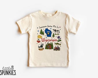 State Gift from Grandparents: Someone Loves Me in Wisconsin Kids T-Shirt - ML13449