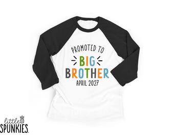 Promoted to Big Brother Raglan: Pregnancy Reveal Shirt - RL19086