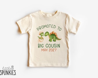 Dinosaur Promoted to Big Cousin T-Shirt: Green Dino Graphic Tee for Nephew - RL18970