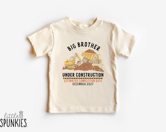 Big Brother Under Construction Shirt: Toddler Dump Truck Excavator Graphic Tee - RL19056