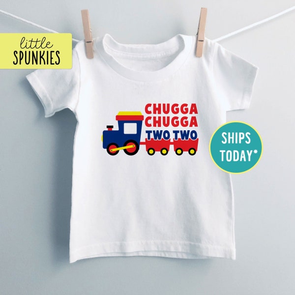 Second Birthday Party T-Shirt, Chugga Chugga TWO TWO Birthday Shirt, Toddler Graphic Tee