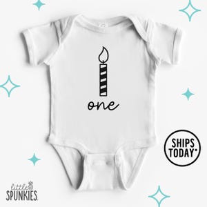 First Birthday Party Outfit, One Candle Birthday Onesies® Brand,  Smash Cake Onesies® Brand - PL16806