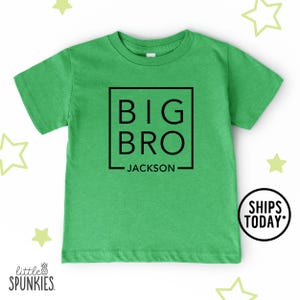 Personalized Big Bro with Box Name T-Shirt, Big Brother Graphic Tee, New Big Brother Gift - RL19042