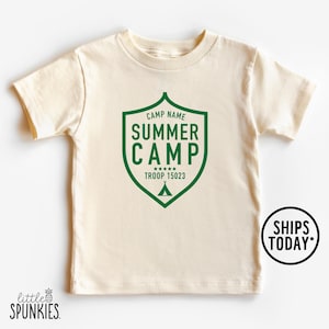 Custom Summer Camp Shirt for Kids, Matching Troop Badge Shirts, Personalized Camping T-Shirt - YL25856