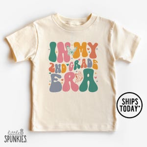 In My 2nd Grade Era T-Shirt, Natural Graphic Tees For Kids, Girls Back to School Shirt - WL23615