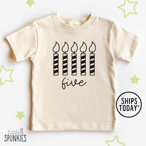 Five Candle Birthday Graphic Tee: 5th Birthday Party Shirt - PL16758