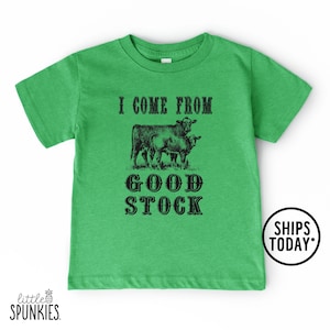 Funny Farm Shirts for Kids, I Come from Good Stock T-Shirt, Cattle Rancher Toddler Graphic Tee - BBL28206